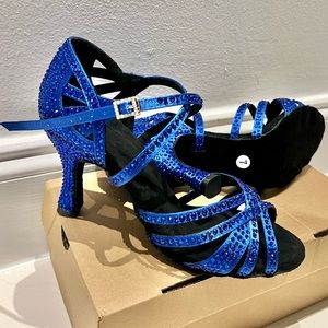Blue Rhinestone Heels (Never Worn)